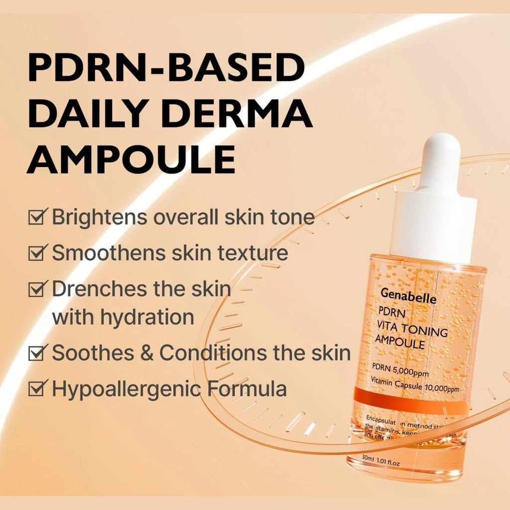 Genabelle – PDRN Vita Toning Ampoule Sérum, 30ml | soin coréen peau sensible | Lumiya