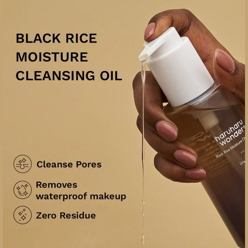 Haruharu Wonder - Black Rice Moisture Deep Cleansing Oil - Huile Démaquillante, 150ml | soin coréen peau sensible | Lumiya