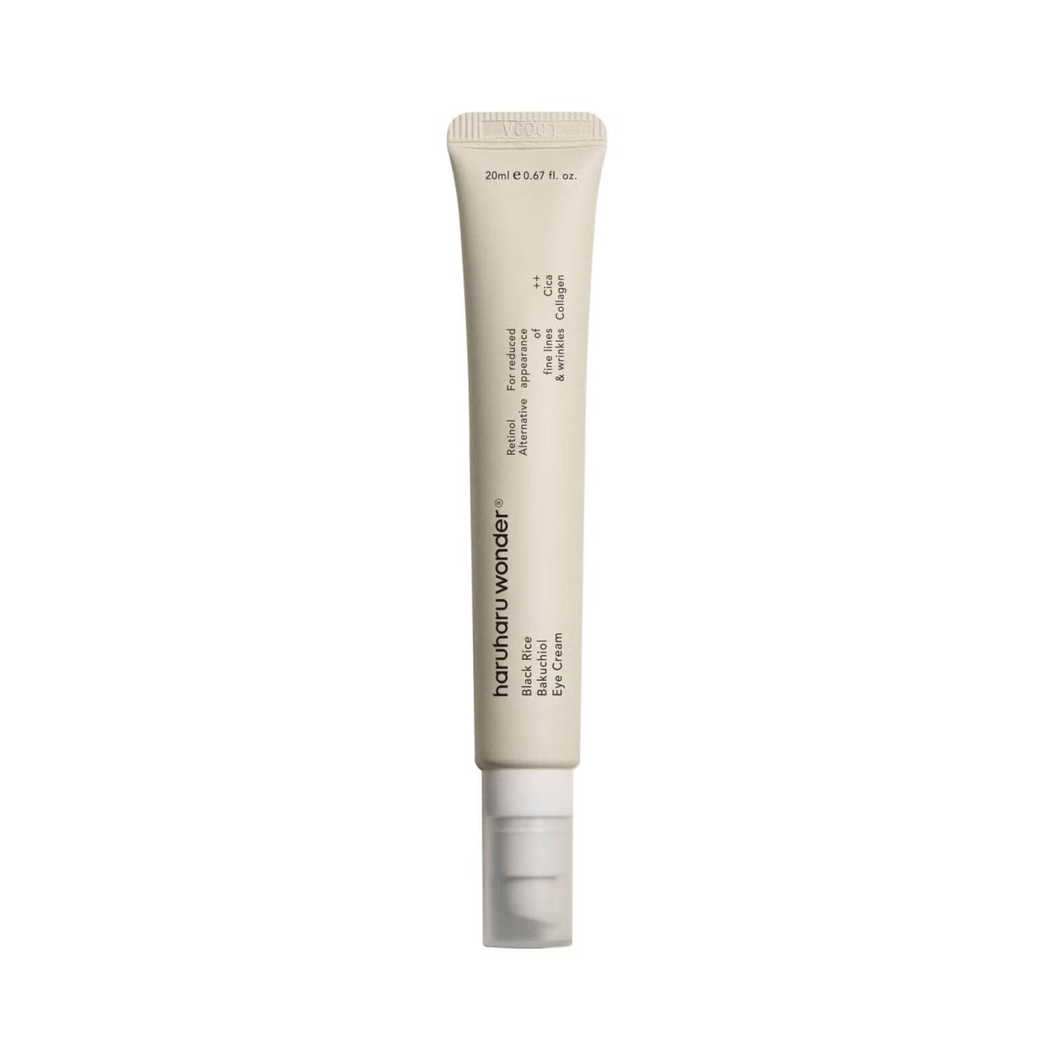 Haruharu Wonder Black Rice Bakuchiol Eye Cream contour des yeux coréen anti-âge pour peau sensible sur fond clair
