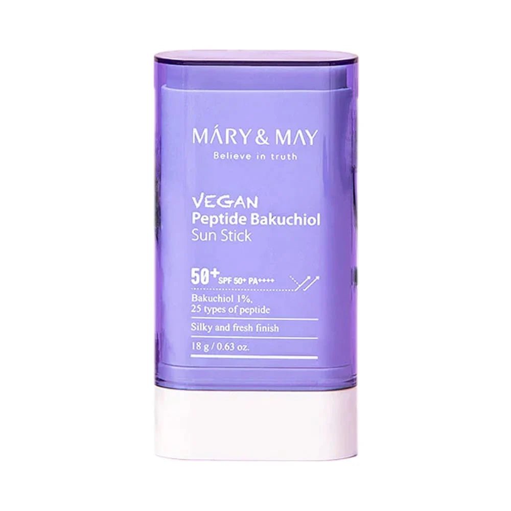 Mary & May – Vegan Peptide Bakuchiol Sun Stick SPF50+ PA++++, 18g | soin coréen peau sensible | Lumiya