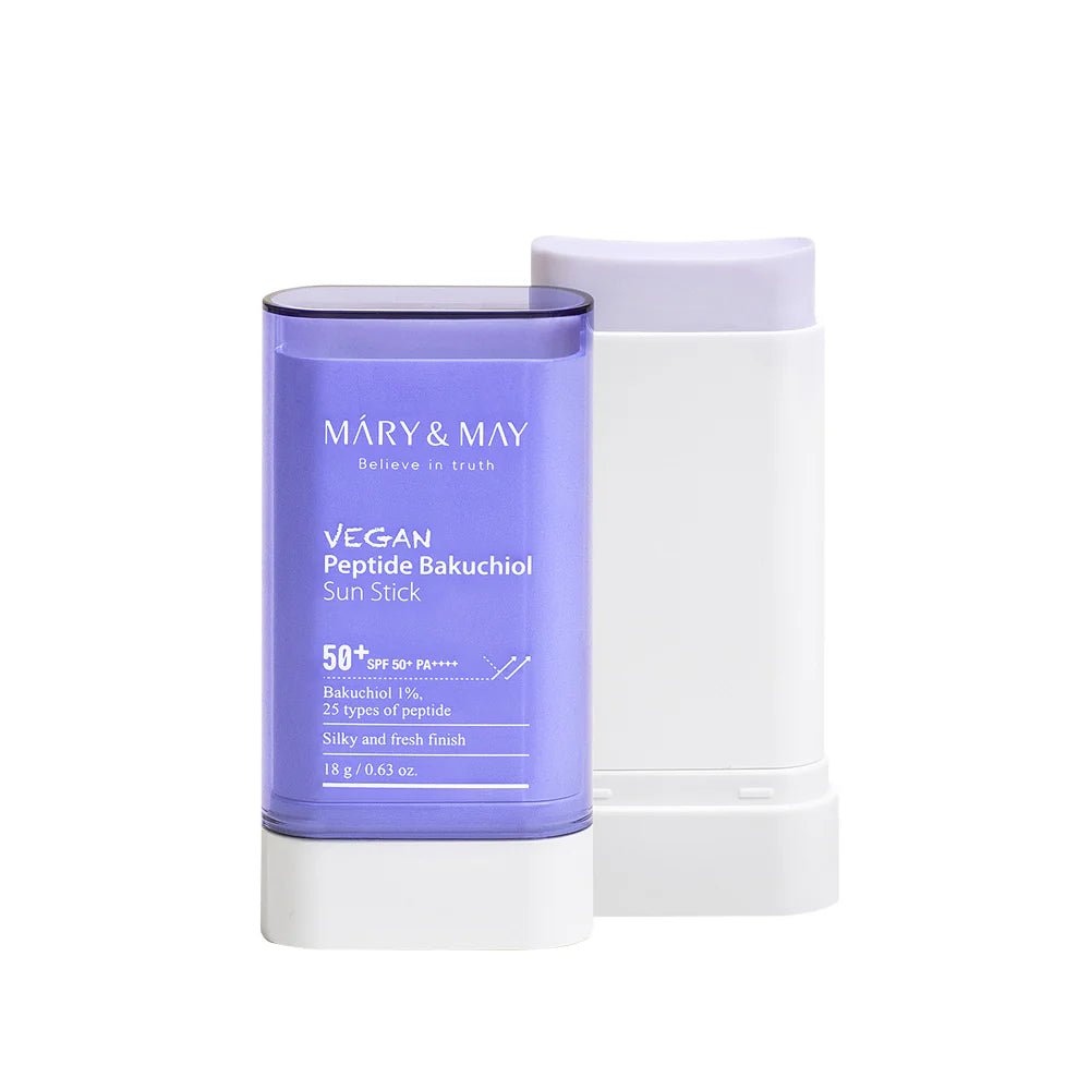 Mary & May – Vegan Peptide Bakuchiol Sun Stick SPF50+ PA++++, 18g | soin coréen peau sensible | Lumiya