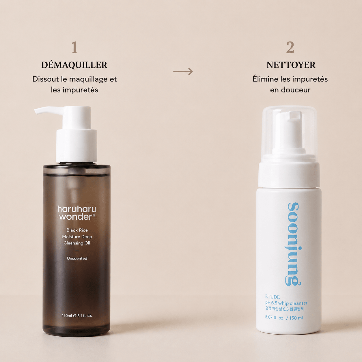 Routine Nettoyage Doux | soin coréen peau sensible | Lumiya